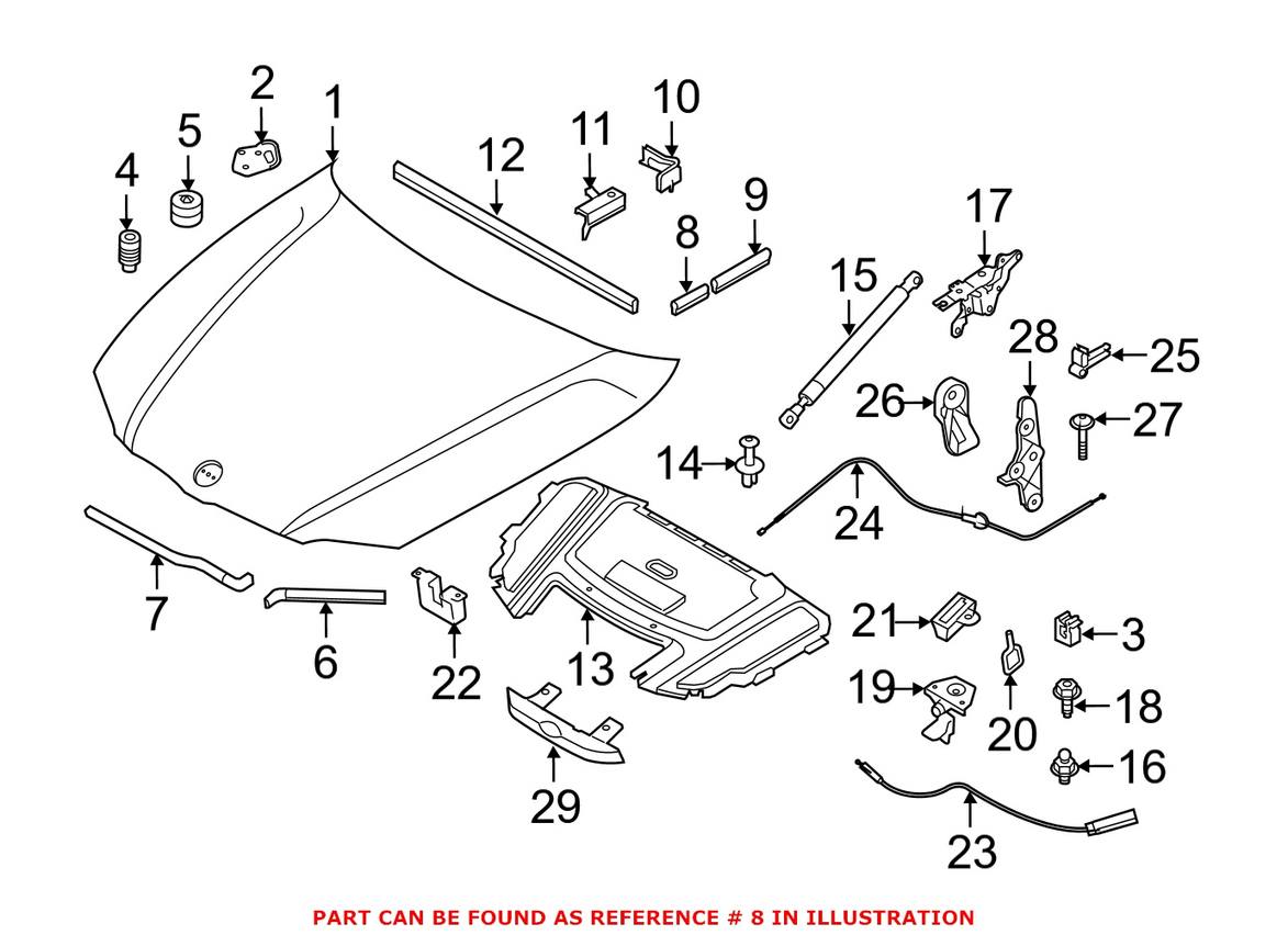 BMW Engine Compartment Seal - Front 51767158689